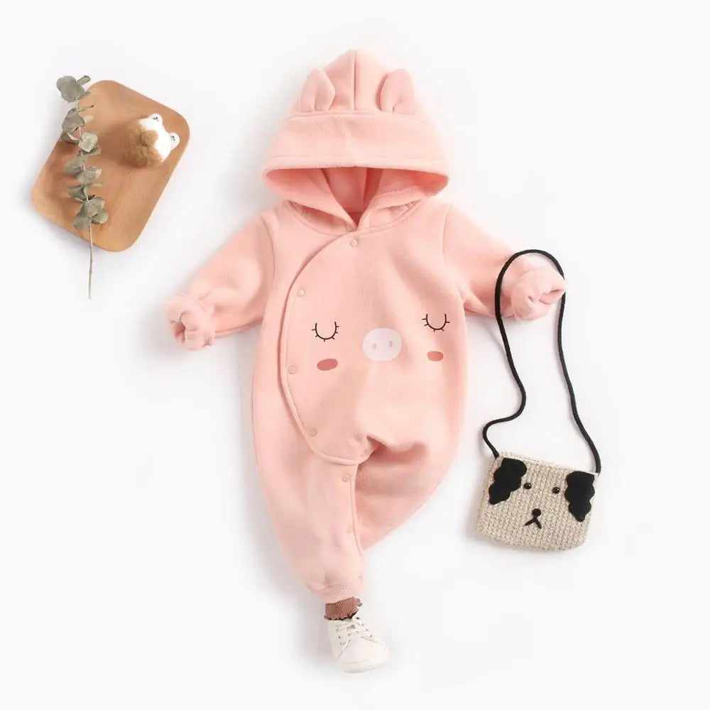 Warm Casual Hooded Rompers