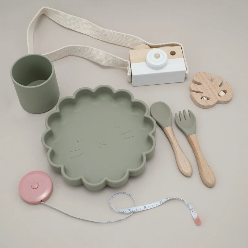 3pcs Baby Plate Spoon Fork Set