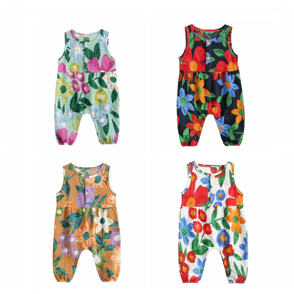 Cotton Sleeveless Baby Rompers