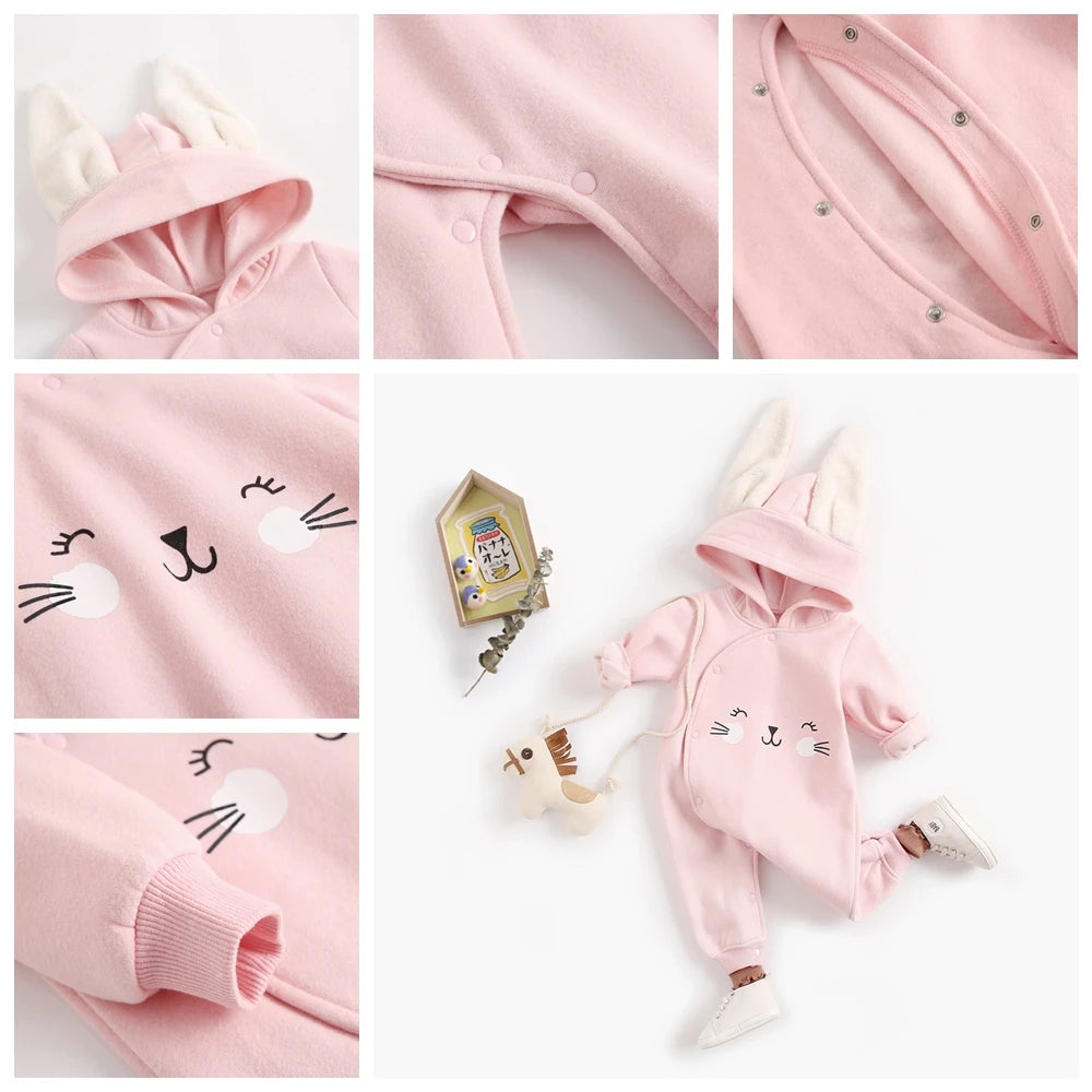 Warm Casual Hooded Rompers