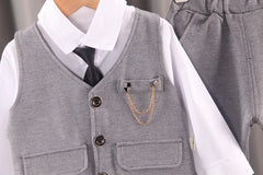 Baby Boys' Formal Suit Set, Vest Shirt and Pants