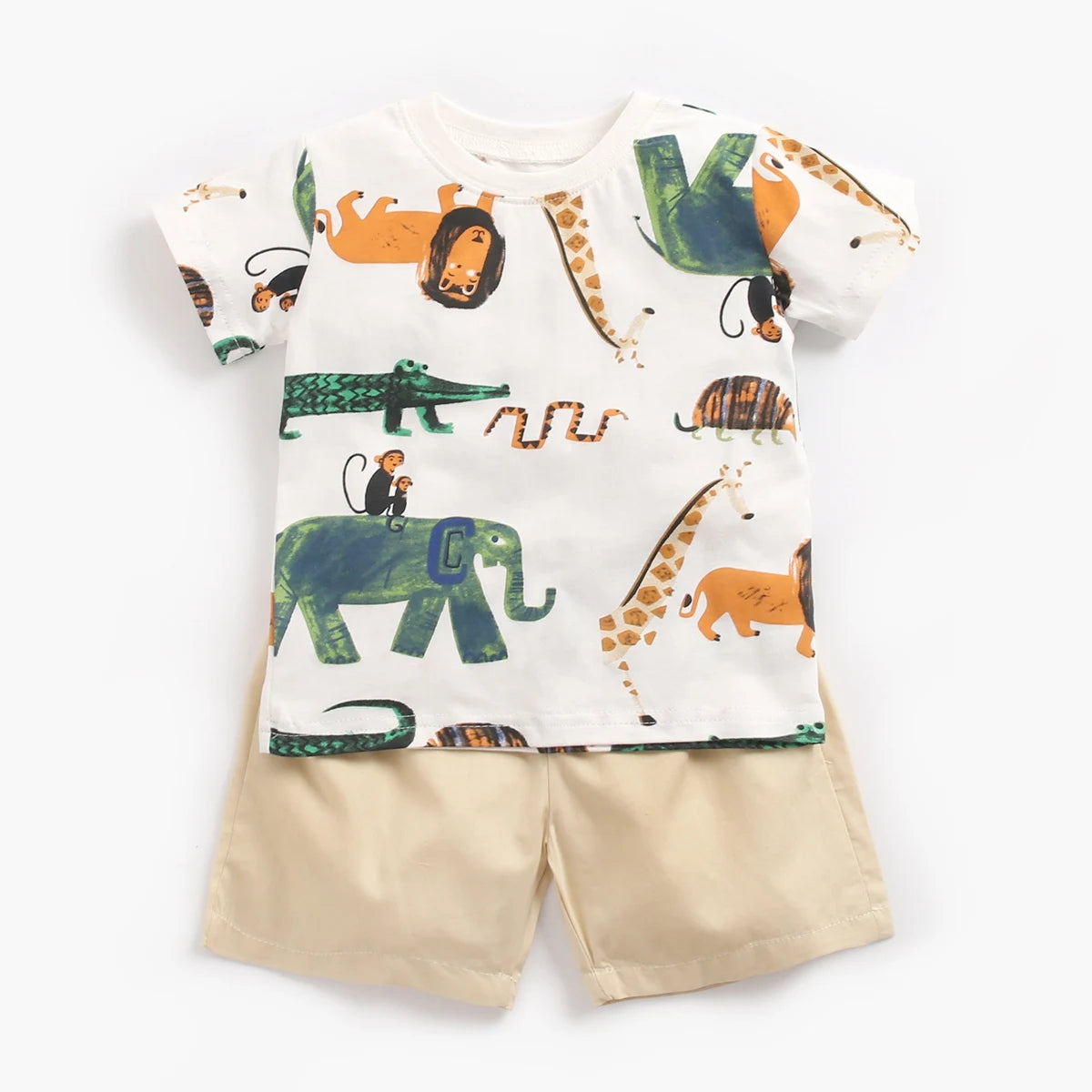 Cotton Short Sleeve Tops+Shorts