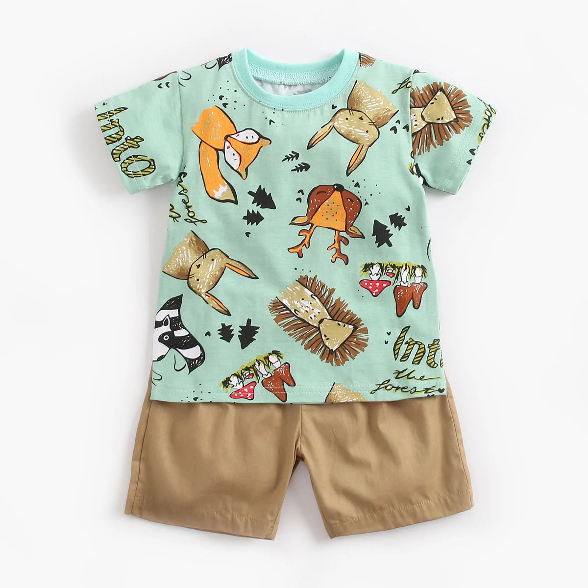 Cotton Short Sleeve Tops+Shorts