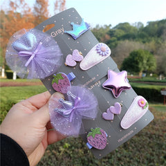 Baby Girls' Bowknot Hair Clips, 5-Piece Set