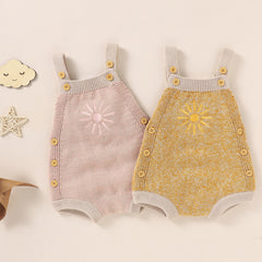 Sleeveless Knitting Printed Jumpsuit
