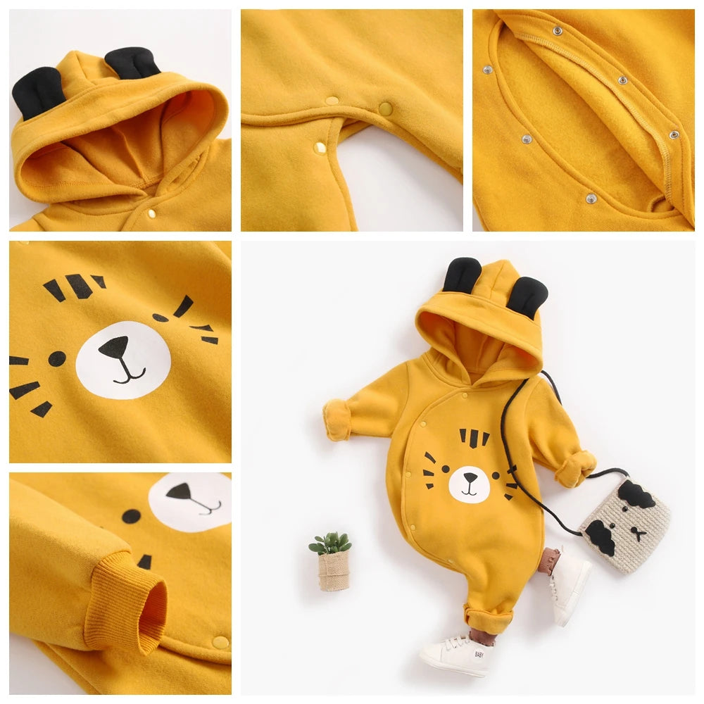 Warm Casual Hooded Rompers