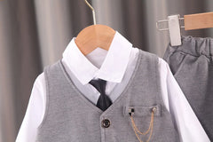 Baby Boys' Formal Suit Set, Vest Shirt and Pants