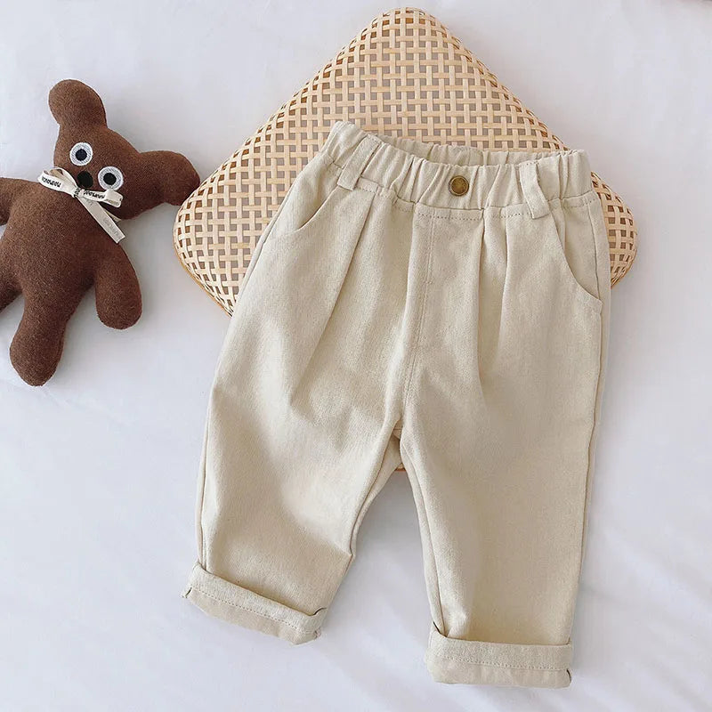 Solid Kids Boys Straight Pants - PAMU8