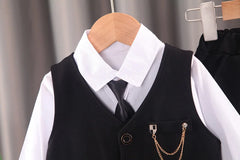 Baby Boys' Formal Suit Set, Vest Shirt and Pants