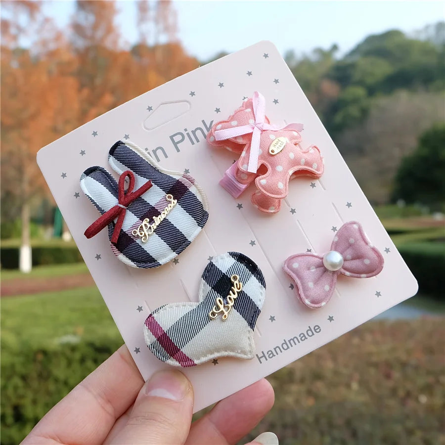 Plaid Hair Clips Set