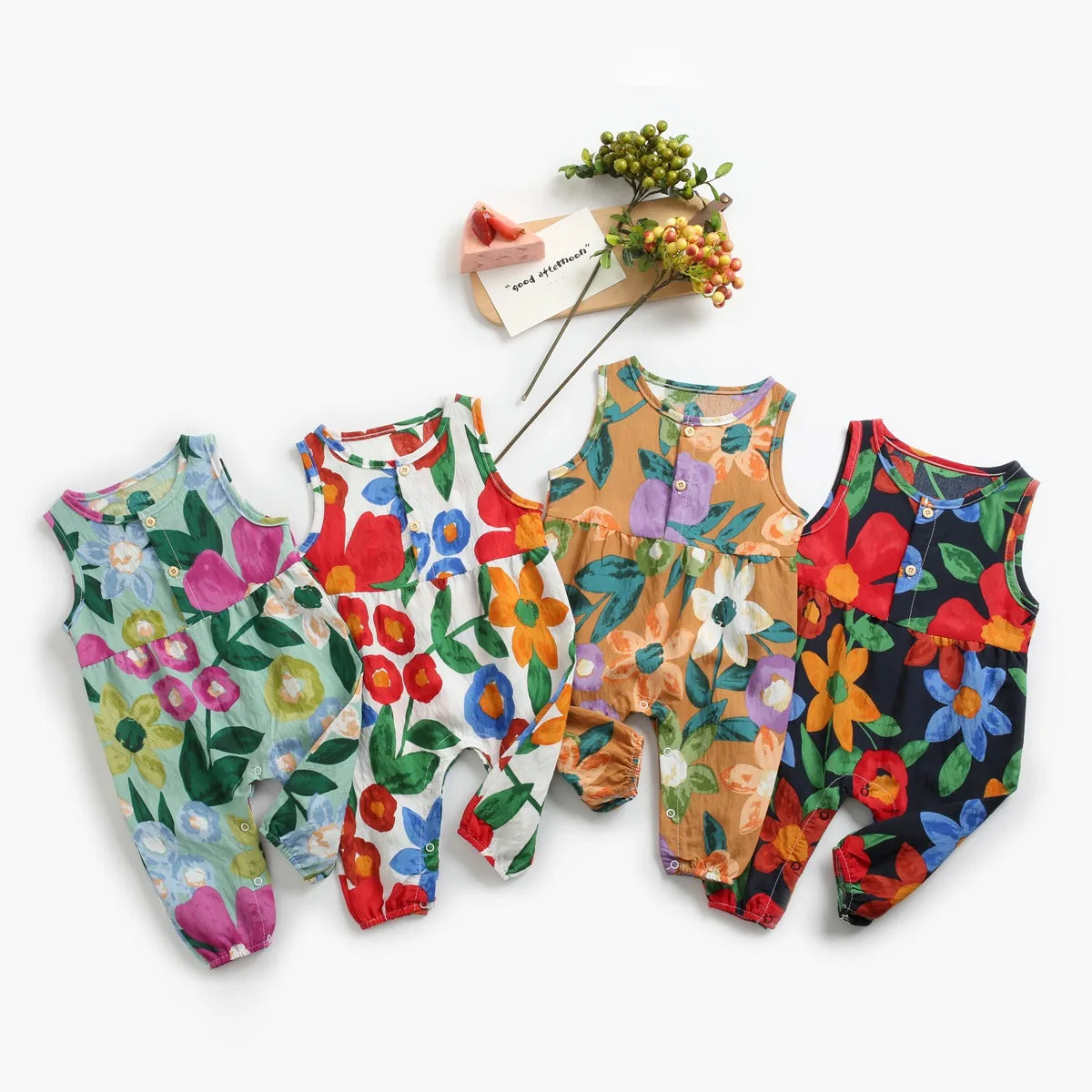 Cotton Sleeveless Baby Rompers