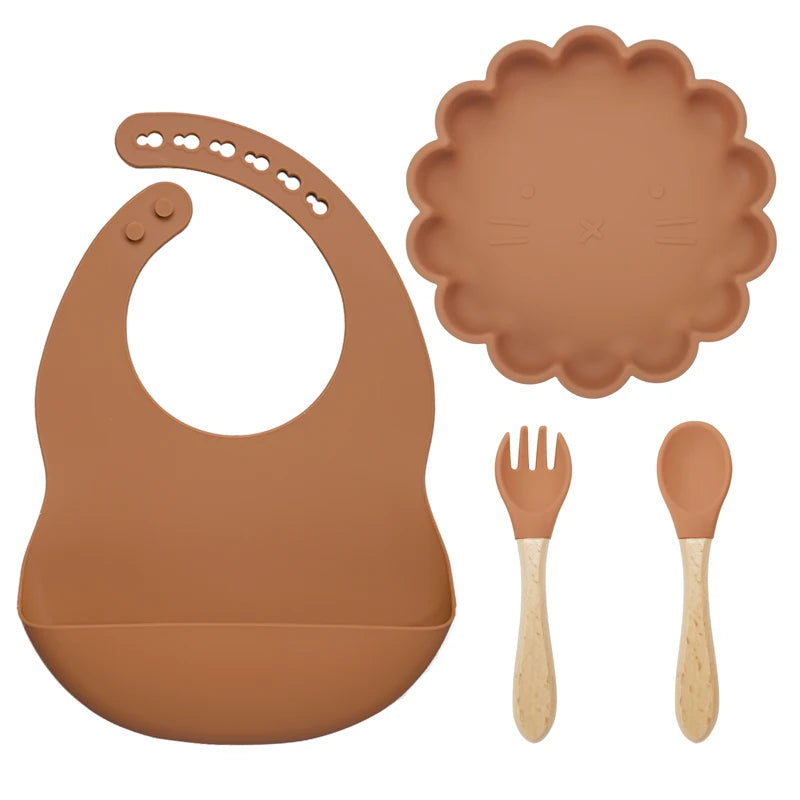 3pcs Baby Plate Spoon Fork Set