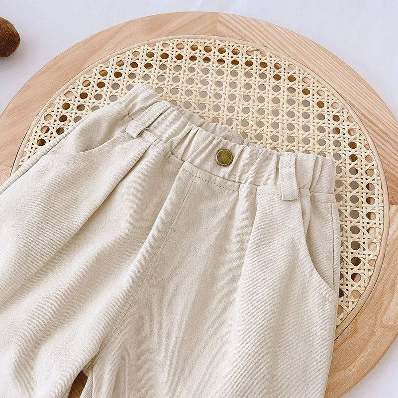 Solid Kids Boys Straight Pants - PAMU8