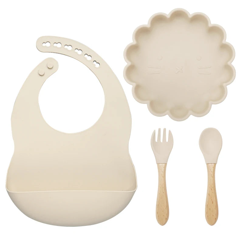 3pcs Baby Plate Spoon Fork Set