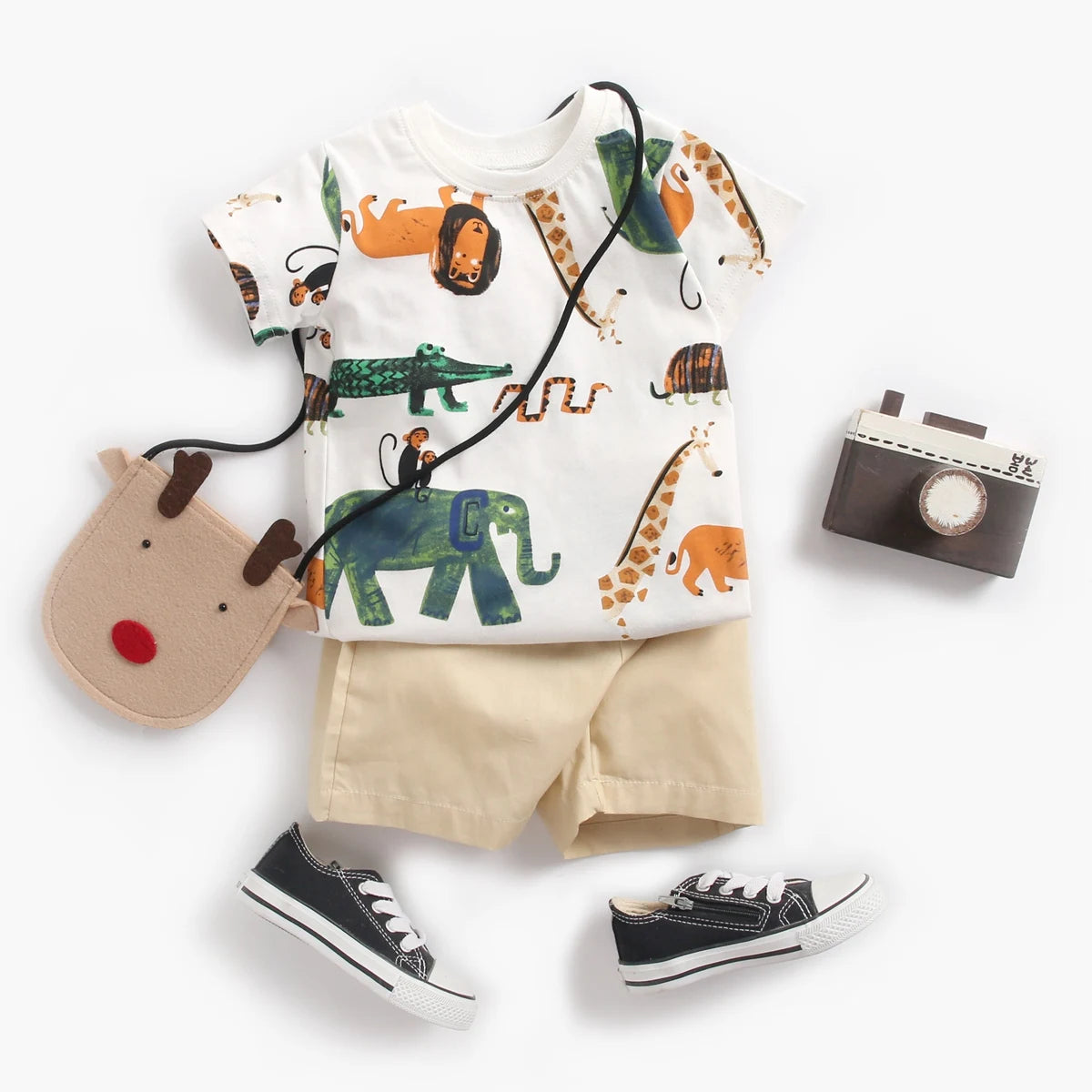 Cotton Short Sleeve Tops+Shorts