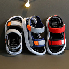 Boys' Flat Leather Sandals, Casual Toddler Sport Shoes
