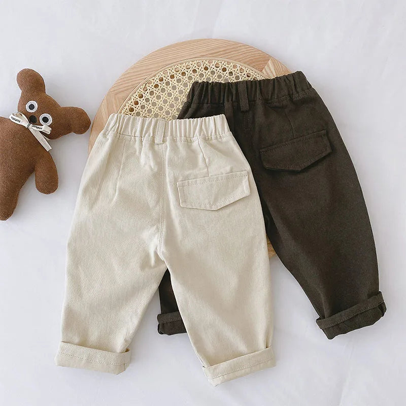 Solid Kids Boys Straight Pants - PAMU8