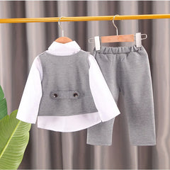 Baby Boys' Formal Suit Set, Vest Shirt and Pants
