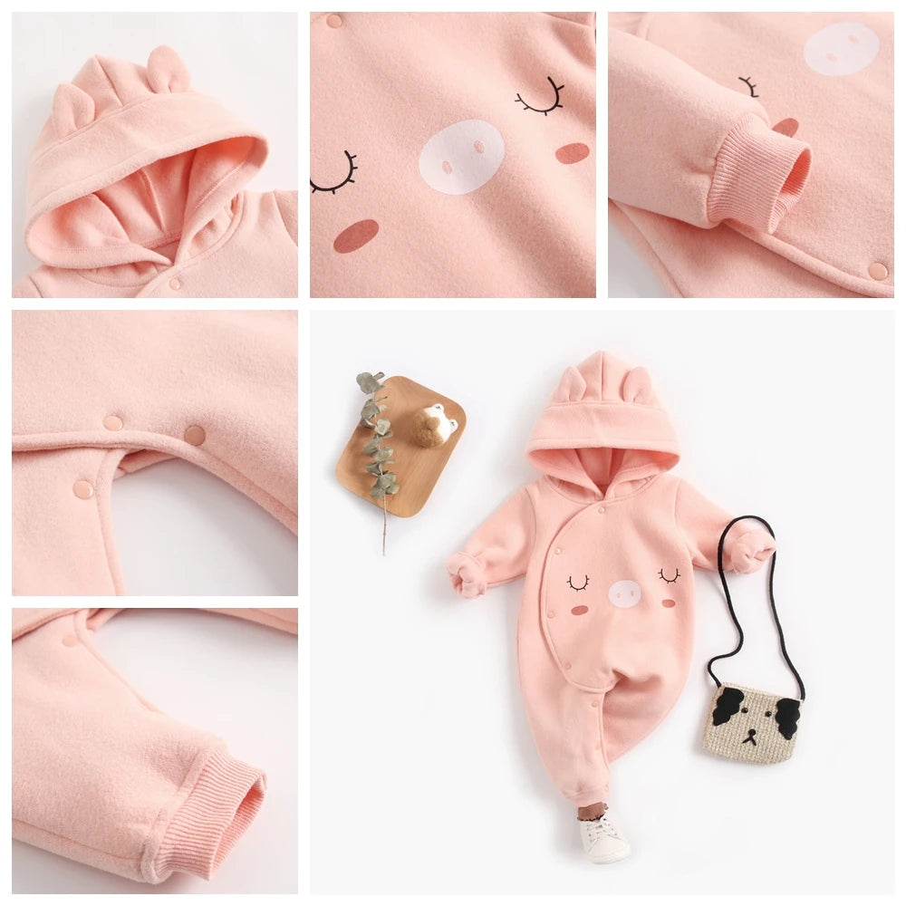Warm Casual Hooded Rompers