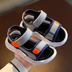 Boys' Flat Leather Sandals, Casual Toddler Sport Shoes