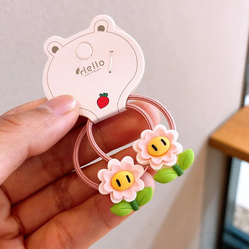 2Pcs Flowers Rubber Band