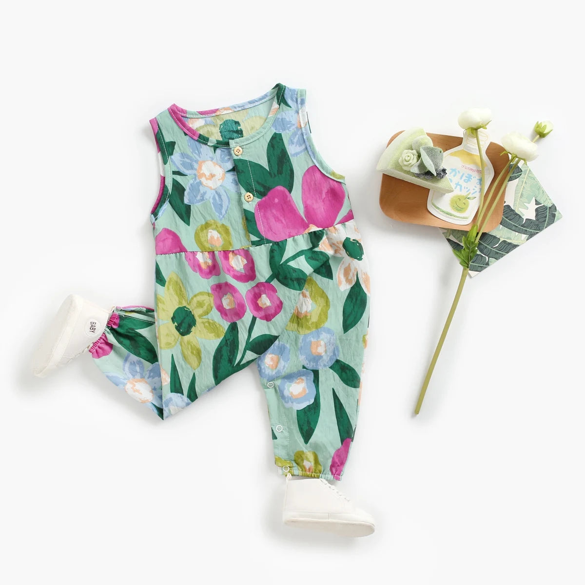 Cotton Sleeveless Baby Rompers