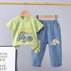 Cotton Car Print Boys Set