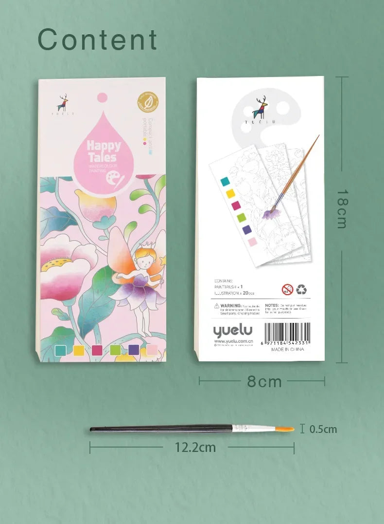 Portable Children Watercolor Painting Book - PAMU8