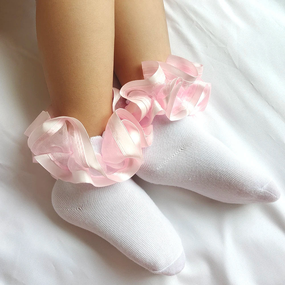 Kids Lace Ruffles Girls Short Socks