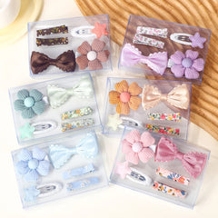 Baby Girls' Bow Hair Clips, 5-Piece Colorful Set
