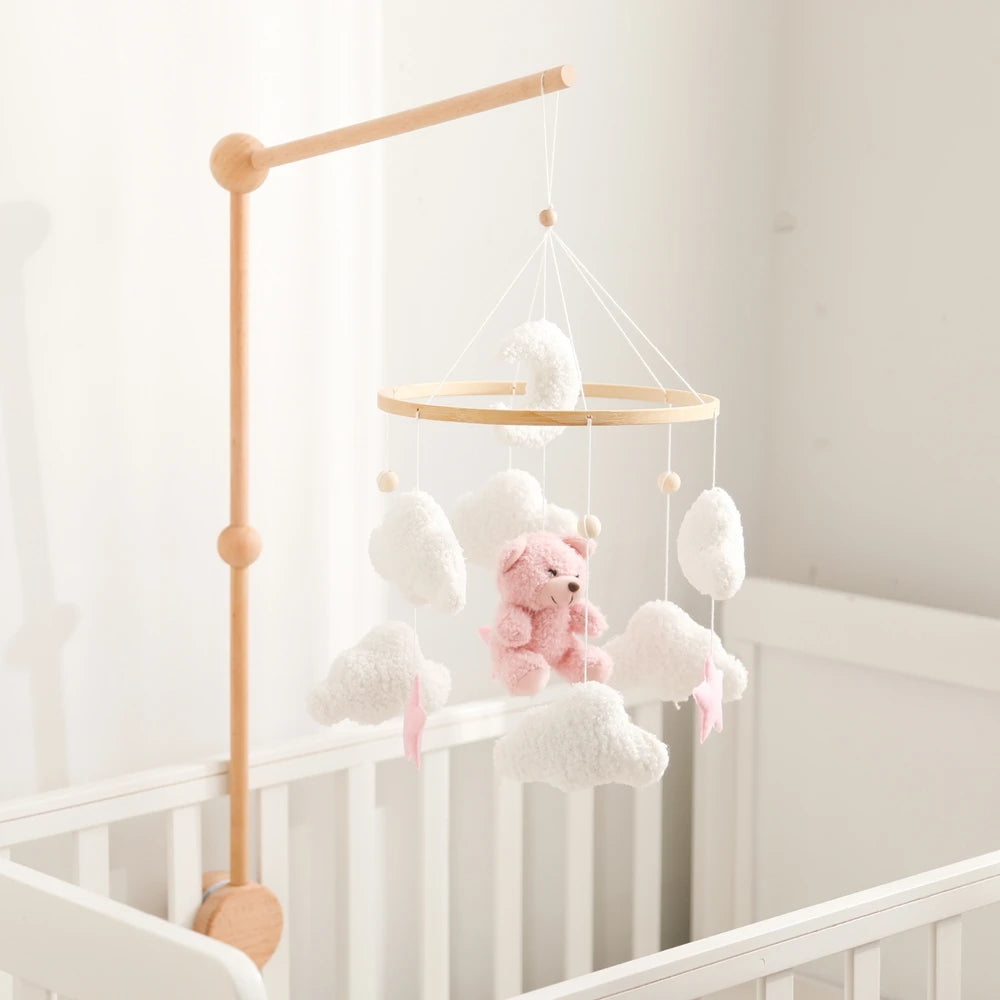 Baby Crib Mobile Wooden Rattle Toy