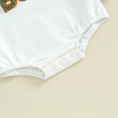Baby Boys' Letter Sweatshirt Romper, Long-Sleeve Fall