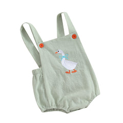 Baby Girl Duck-Print Sleeveless Romper Jumpsuit