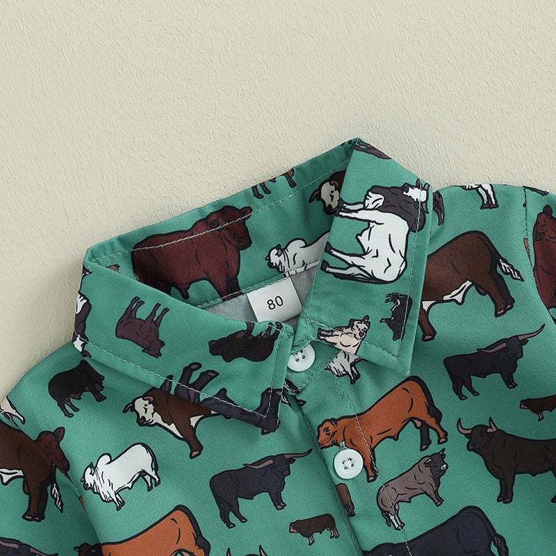Cow Print Long Sleeve Tops