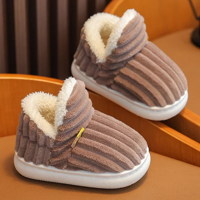 Stripe Plush Slippers
