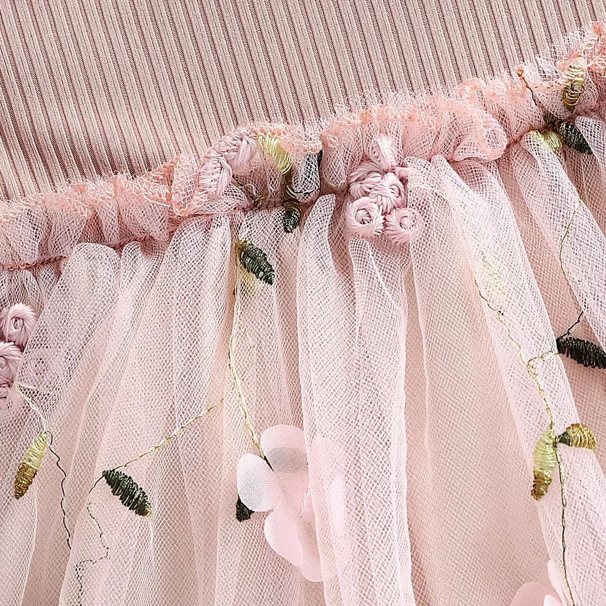 Pink Floral Mesh Baby Dress