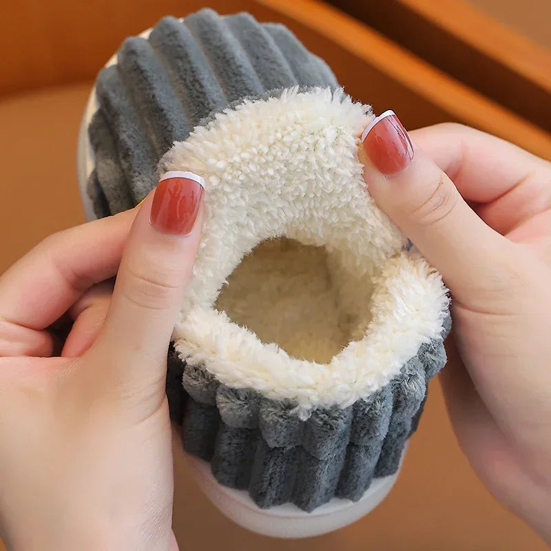 Stripe Plush Slippers