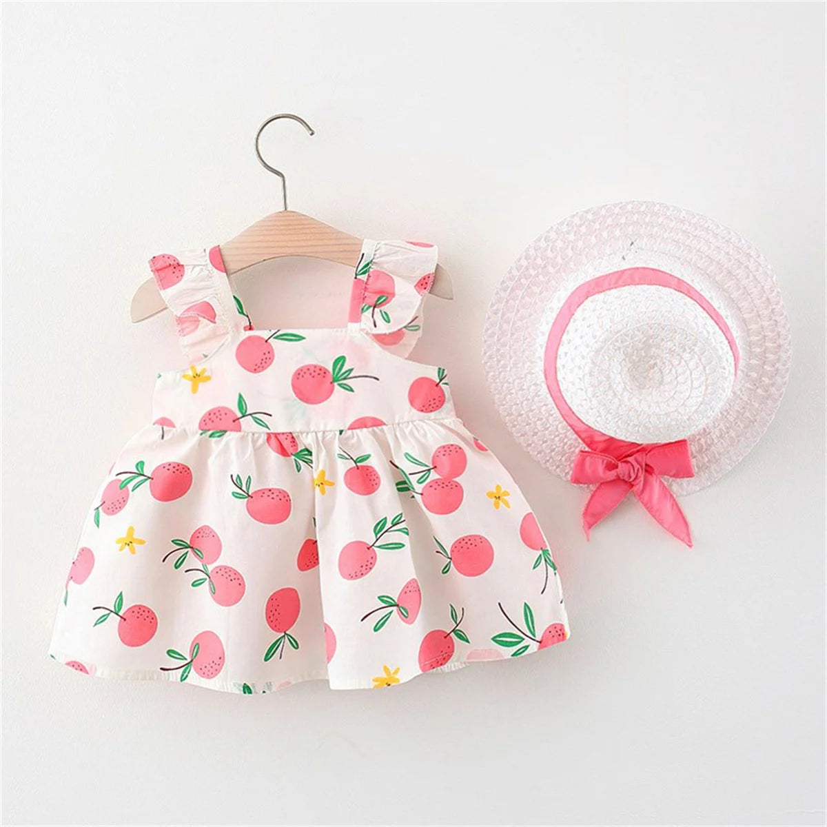 Orange Bow Suspender Dress Set