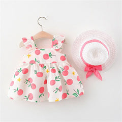 Orange Bow Suspender Dress Set