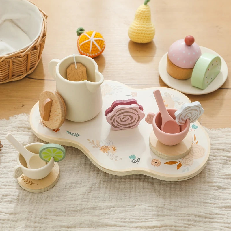 Tea Set Wooden Pretend Play Toys