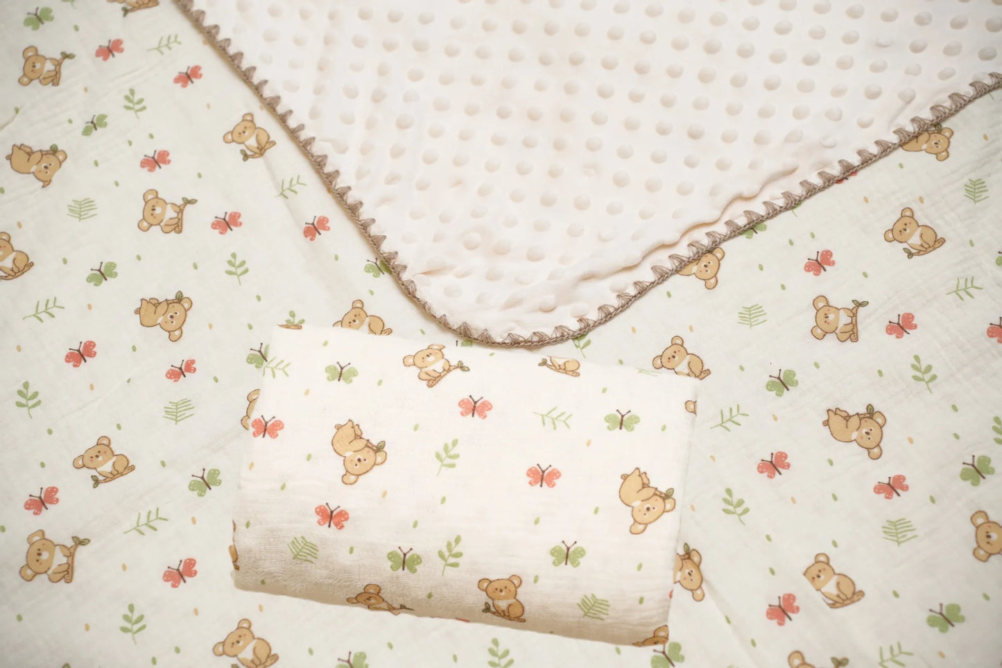 Newborn Bear Print Blanket Pure Cotton - PAMU8