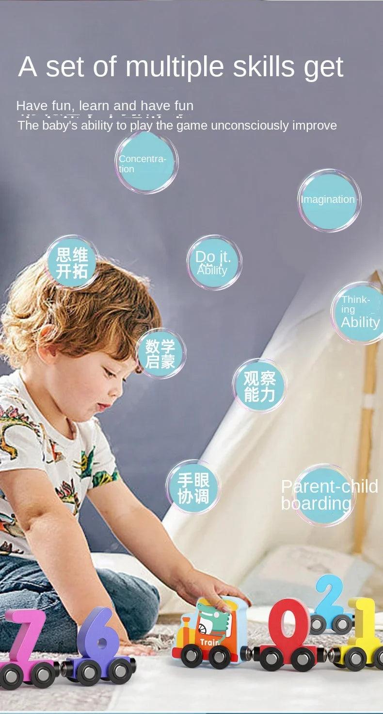 Magnetic Digital Train Children's Educational Toys - PAMU8