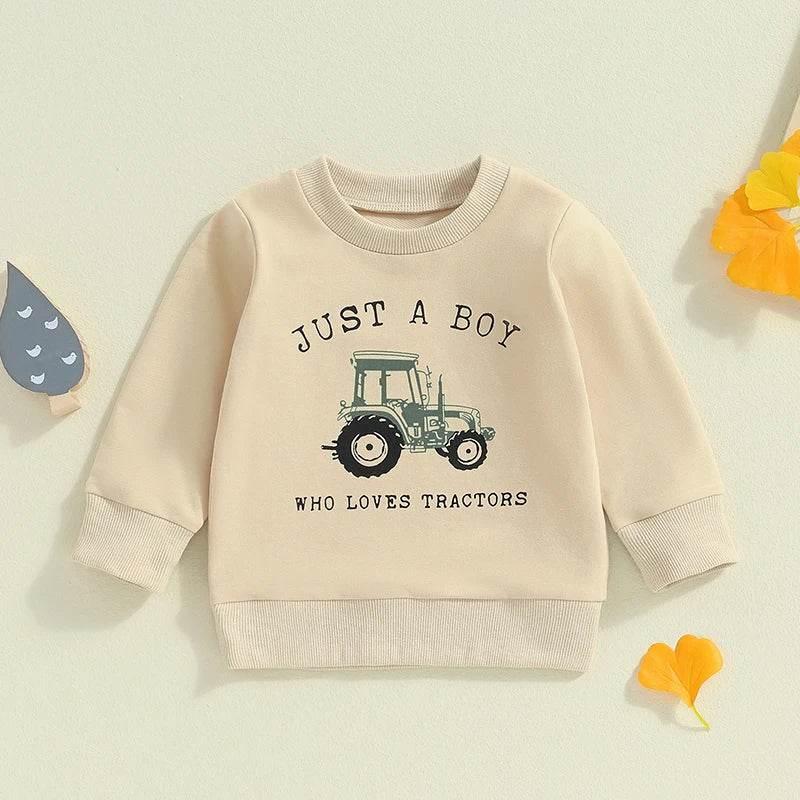 Boys Sweatshirt Tractor Print