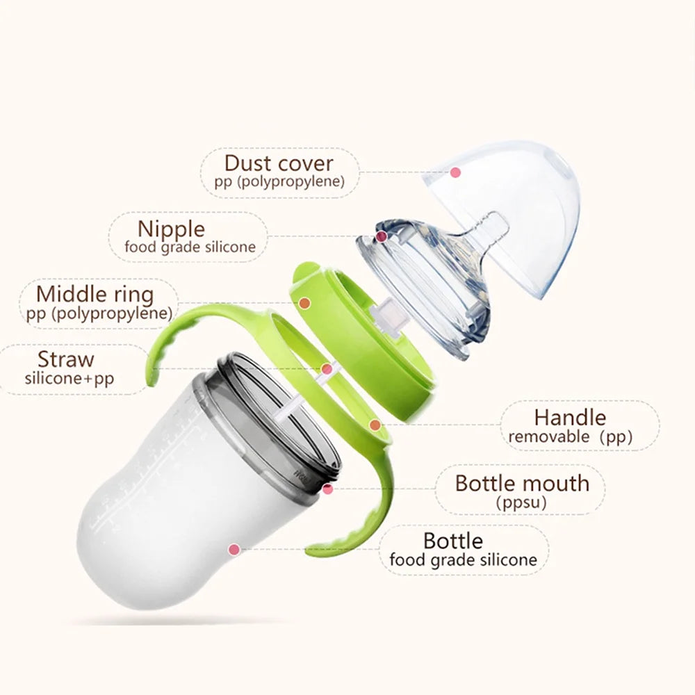 Baby Bottle with Silicone Handle