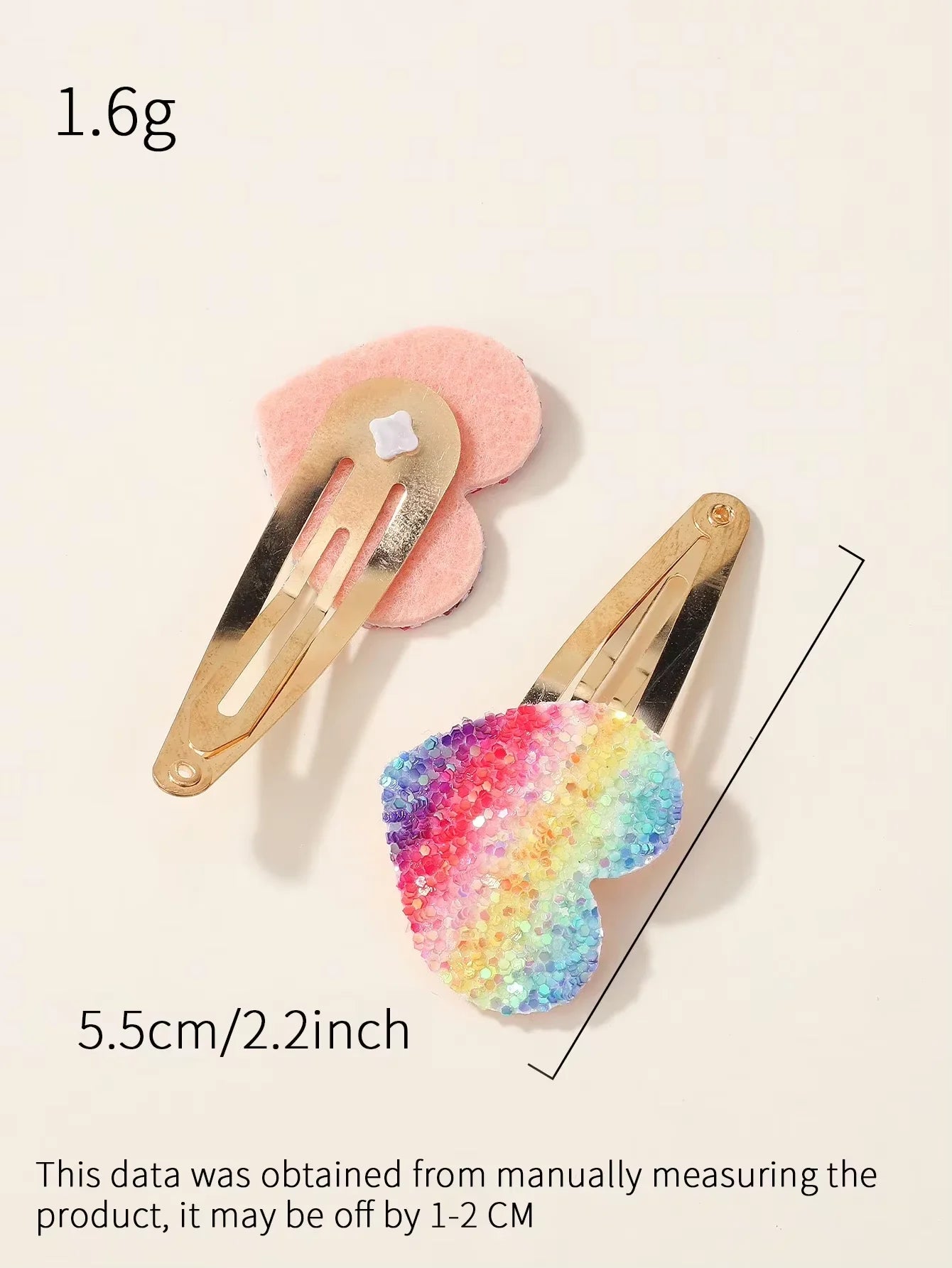 Glitter Rainbow Flower Hairpins