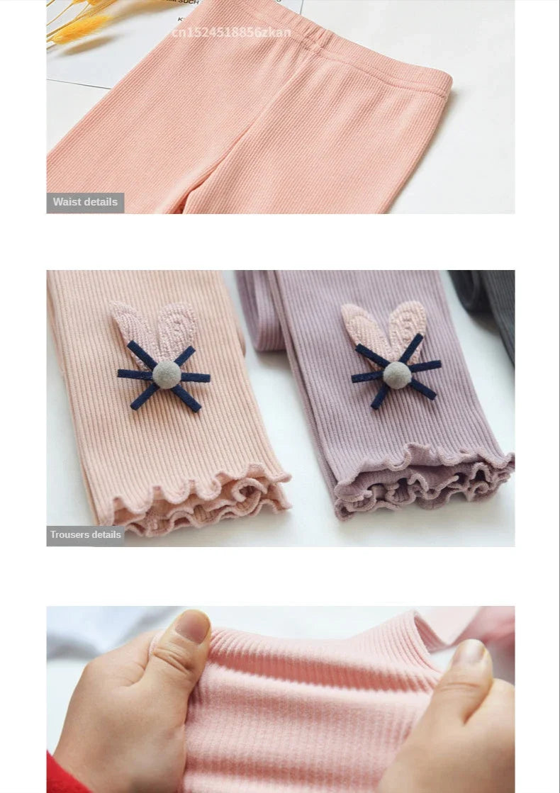 Girls Leggings Cotton Elastic Waist