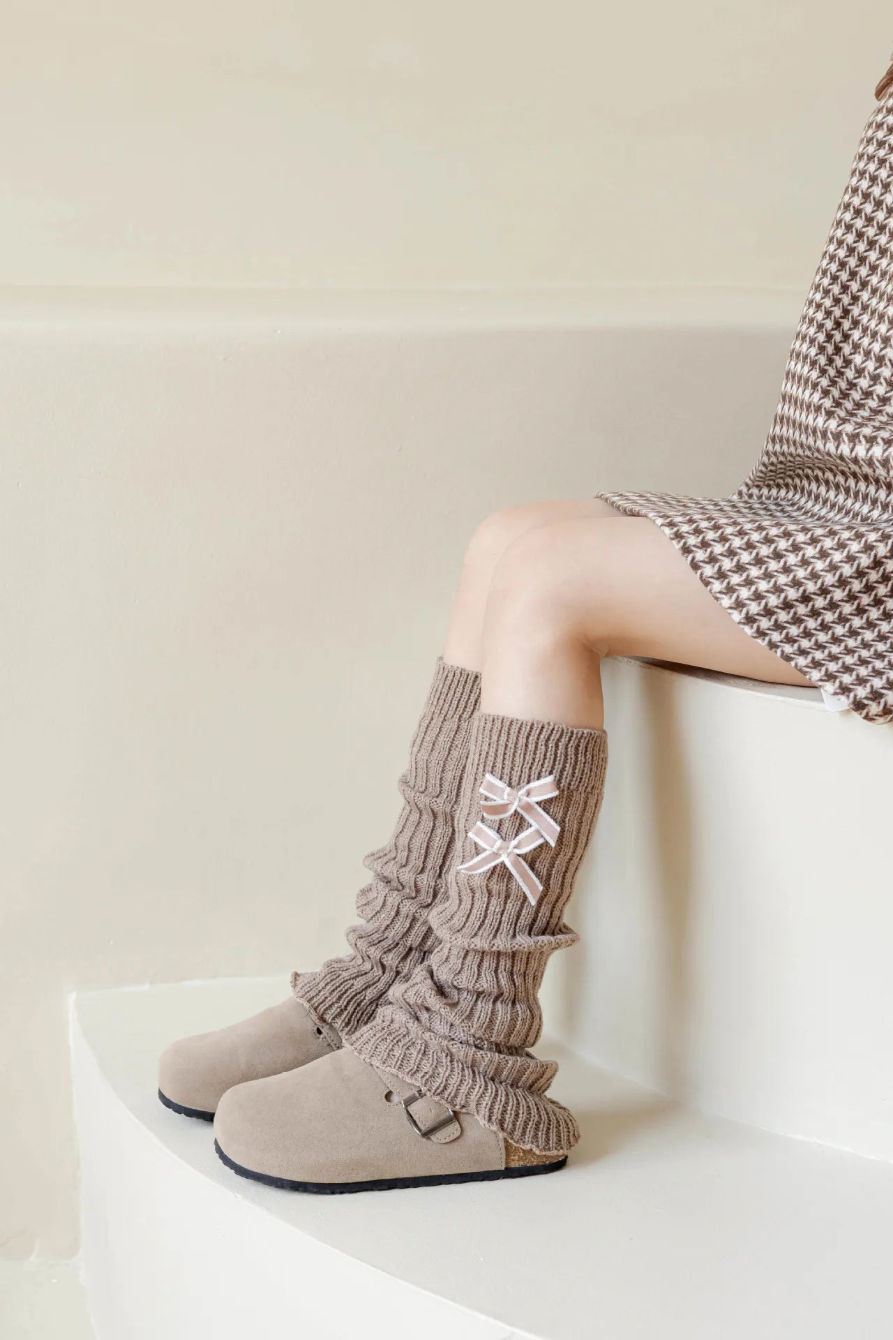 Soft Cotton Leg Warmers Knee Socks - PAMU8