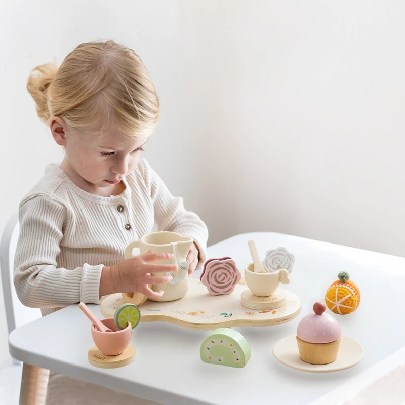 Tea Set Wooden Pretend Play Toys