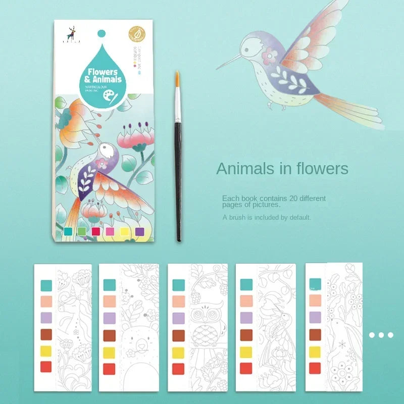 Portable Children Watercolor Painting Book - PAMU8