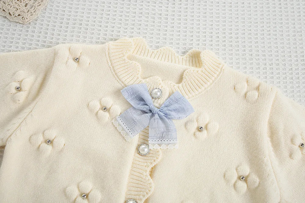 Cute Flower Bow Girls Outfit